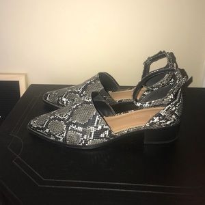 ASOS pointed block heel with ankle strap